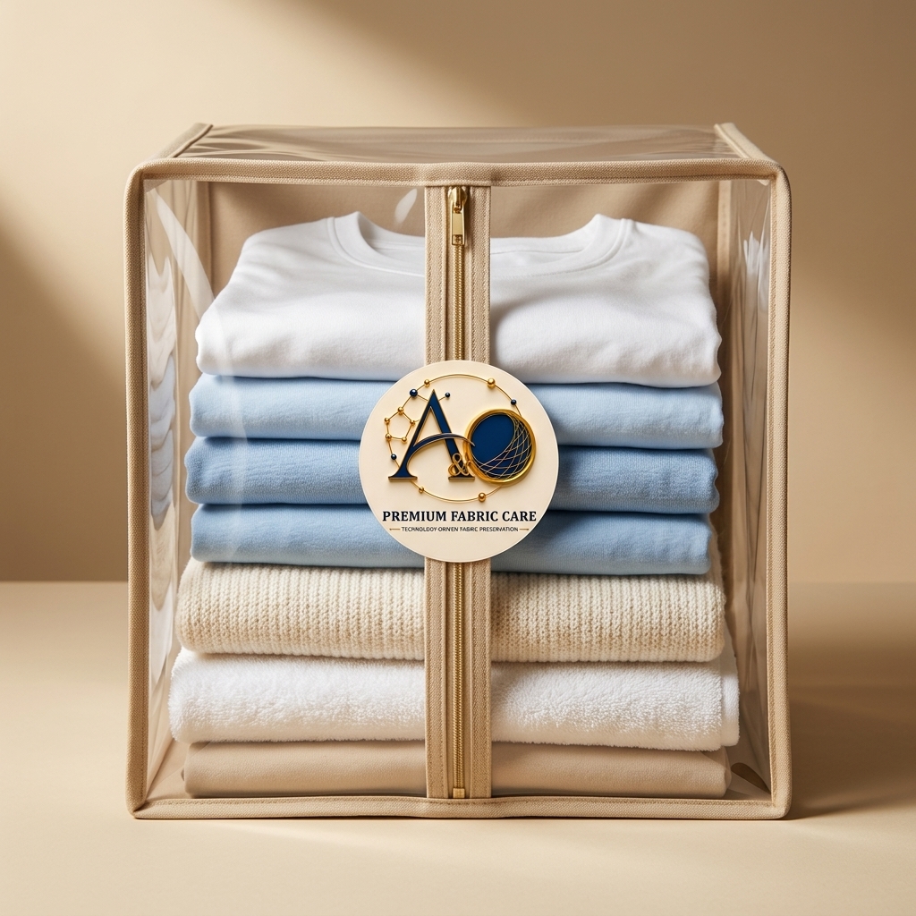Everyday clothes folded together in a single A&O packed cover with brand sticker